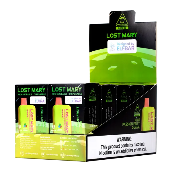 BUY 1 GET 1 FREE Kiwi Passion Fruit Guava Lost Mary OS5000 | Vape Amazon India Lost Mary