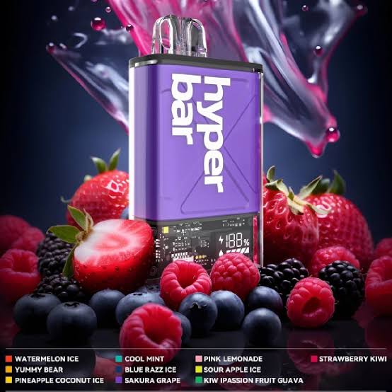 Hyper Bar Ultra 12000 Puffs | 50mg Nic Disposable | Type C Rechargeable | Smart Display