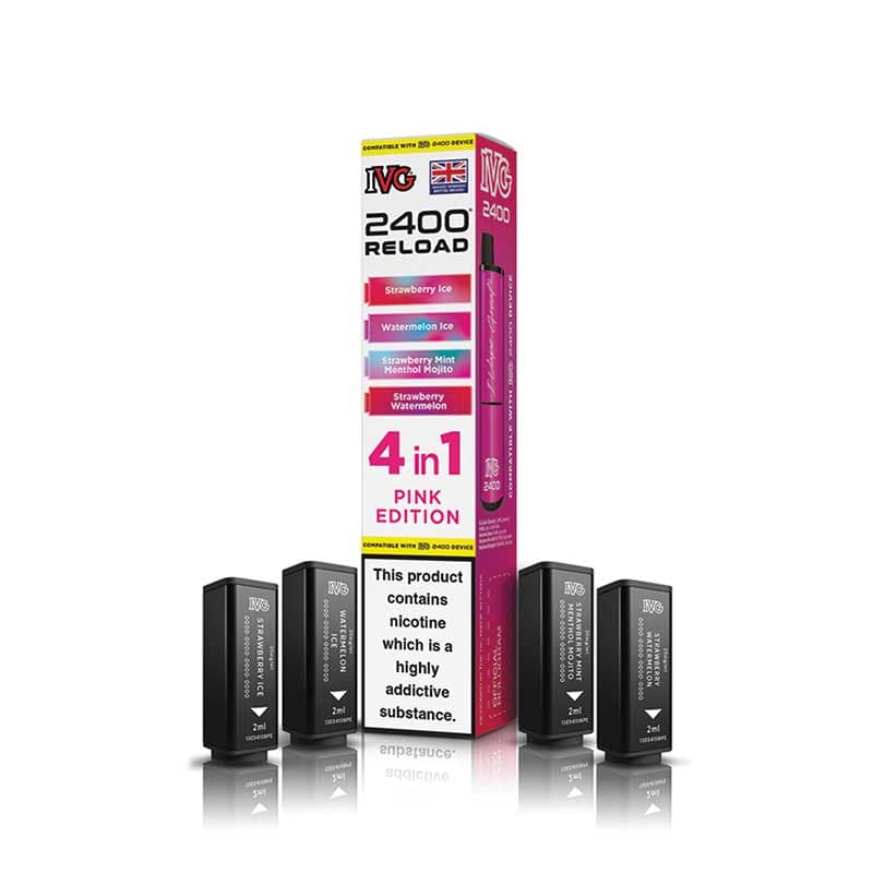 IVG 2400 Reload Pink Edition Prefilled Vape Pods - 20mg - 4PK