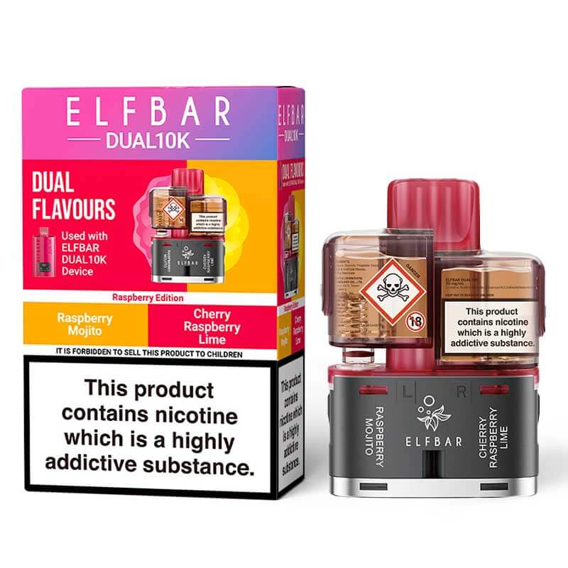 Elf Bar Dual 10K Raspberry Edition Prefilled Pod + Refill