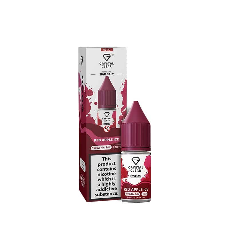 Crystal Clear Bar Salts Red Apple Ice Nic Salts 10ml E-Liquid