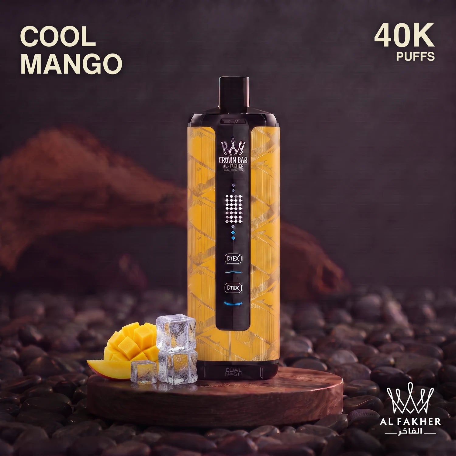Al Fakher Crown Bar MegaMax 40K disposable vape - Cool Mango flavour