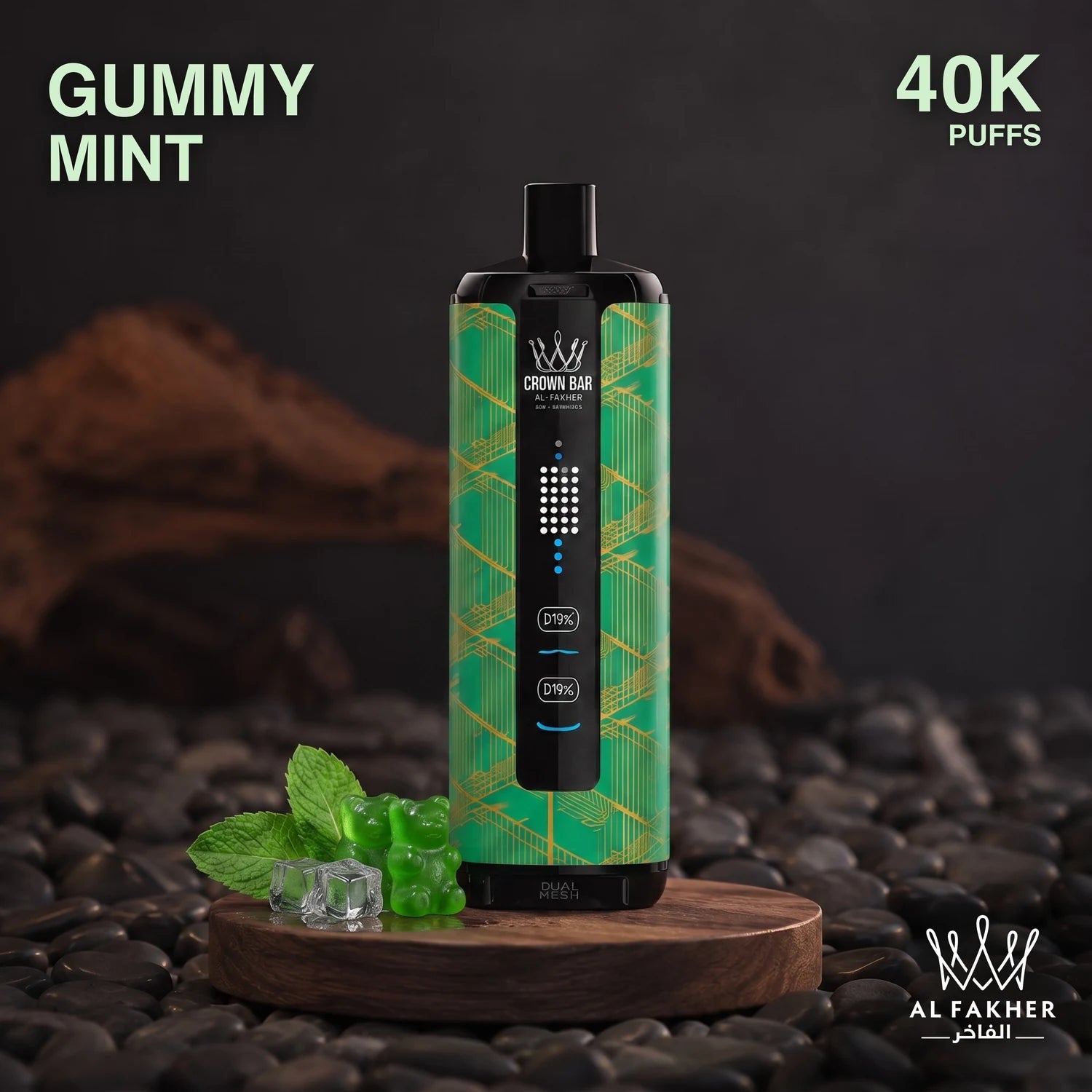 Al Fakher Crown Bar MegaMax 40K disposable vape - Gummy Mint flavour