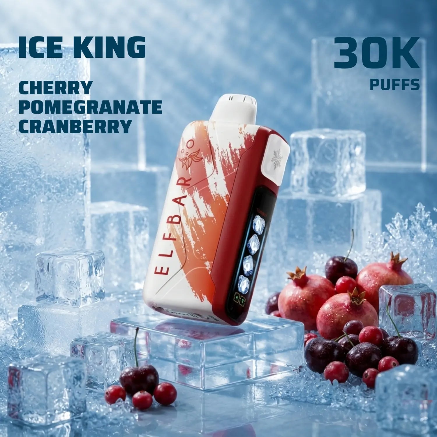 ELFBAR Ice King 30K disposable vape - Cherry Pomegranate Cranberry flavour