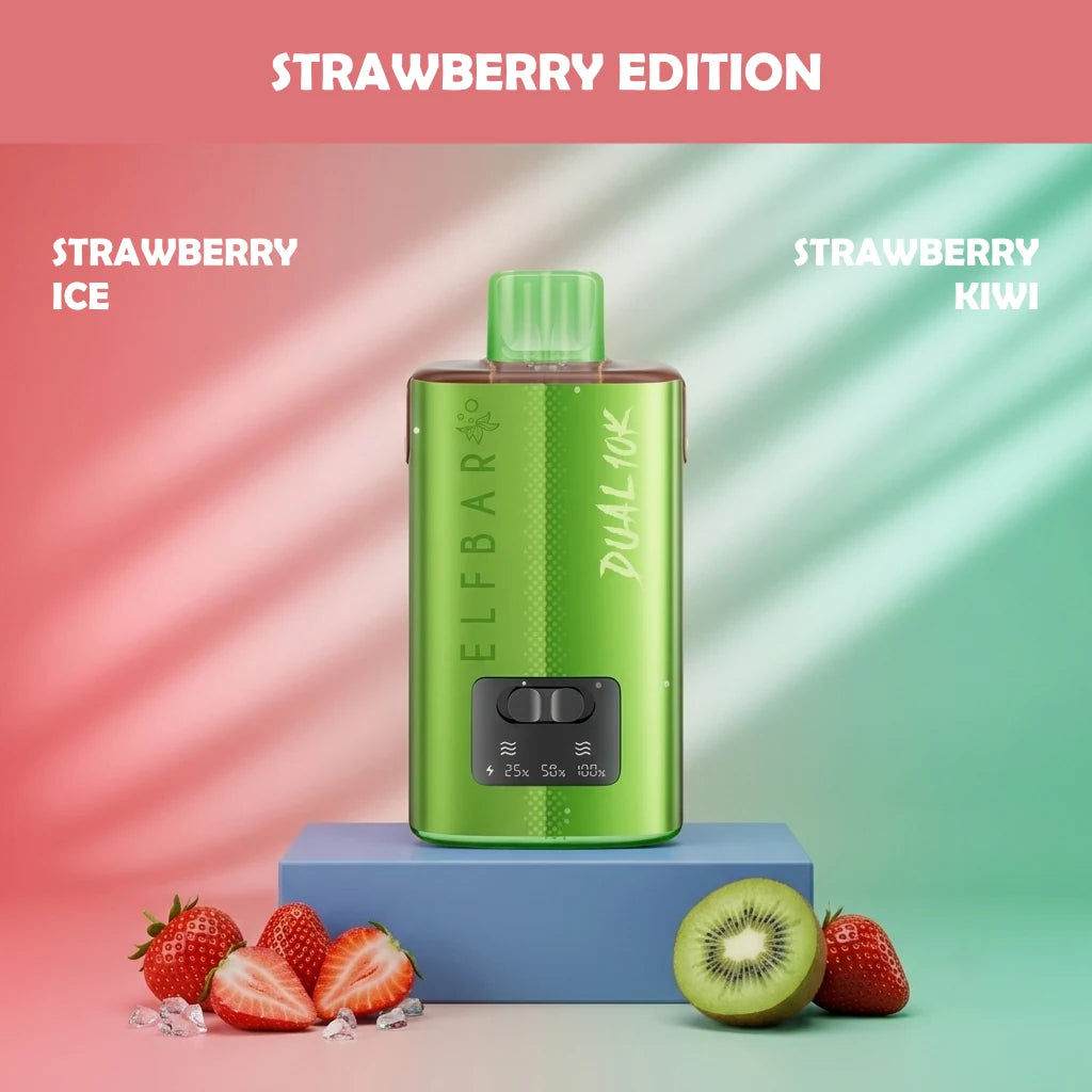 ELF BAR DUAL 10K disposable vape - Strawberry Edition flavour