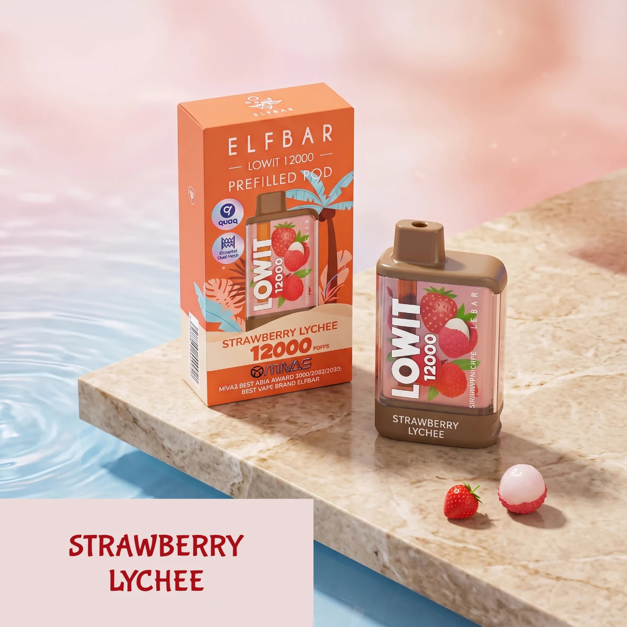 ELFBAR LOWIT 12000 disposable vape - Strawberry Lychee flavour