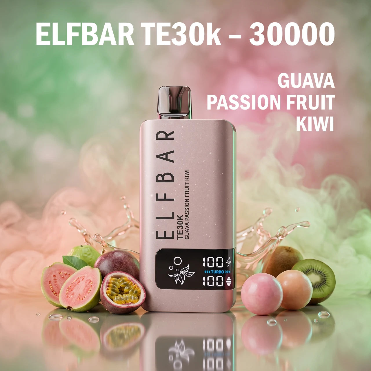 ELFBAR TE30k – 30000 disposable vape - Guava Passion fruit Kiwi flavour