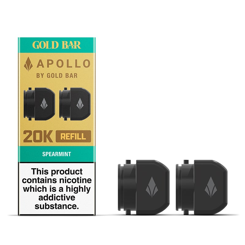 Gold Bar Apollo Spearmint Prefilled Vape Pods 20mg - 2 Pods