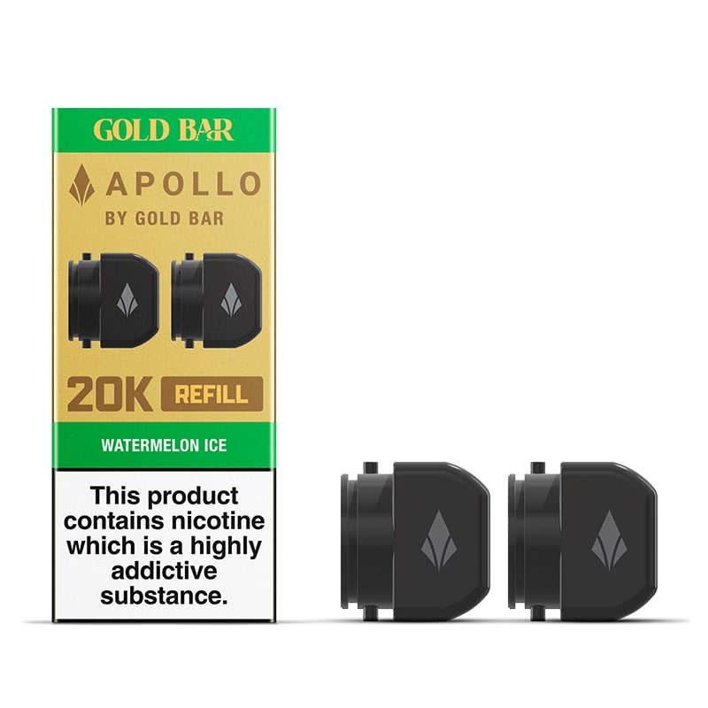 Gold Bar Apollo Watermelon Ice Prefilled Vape Pods 20mg - 2 Pods