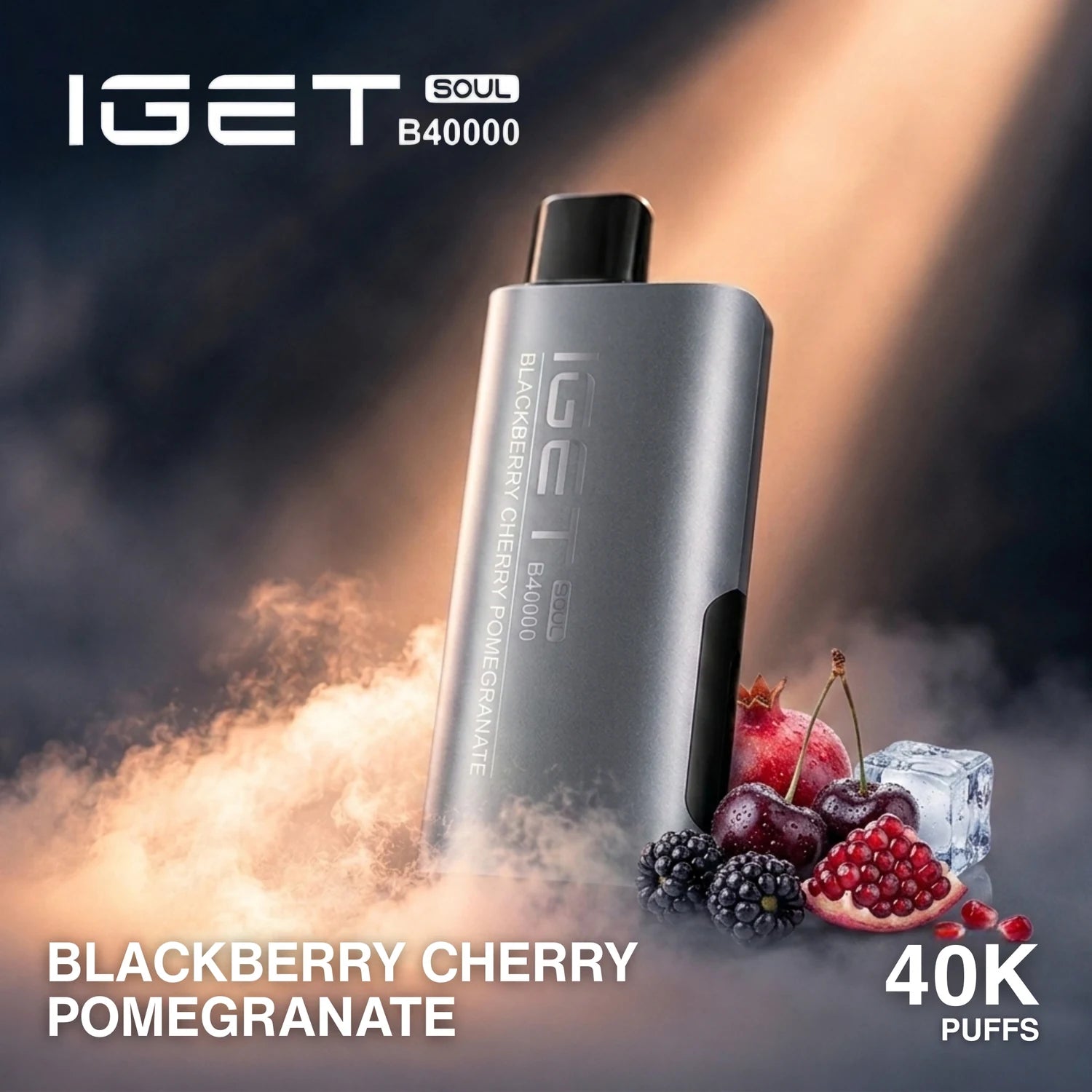 IGET Soul B40000 disposable vape - Blackberry Cherry Pomegranate flavour