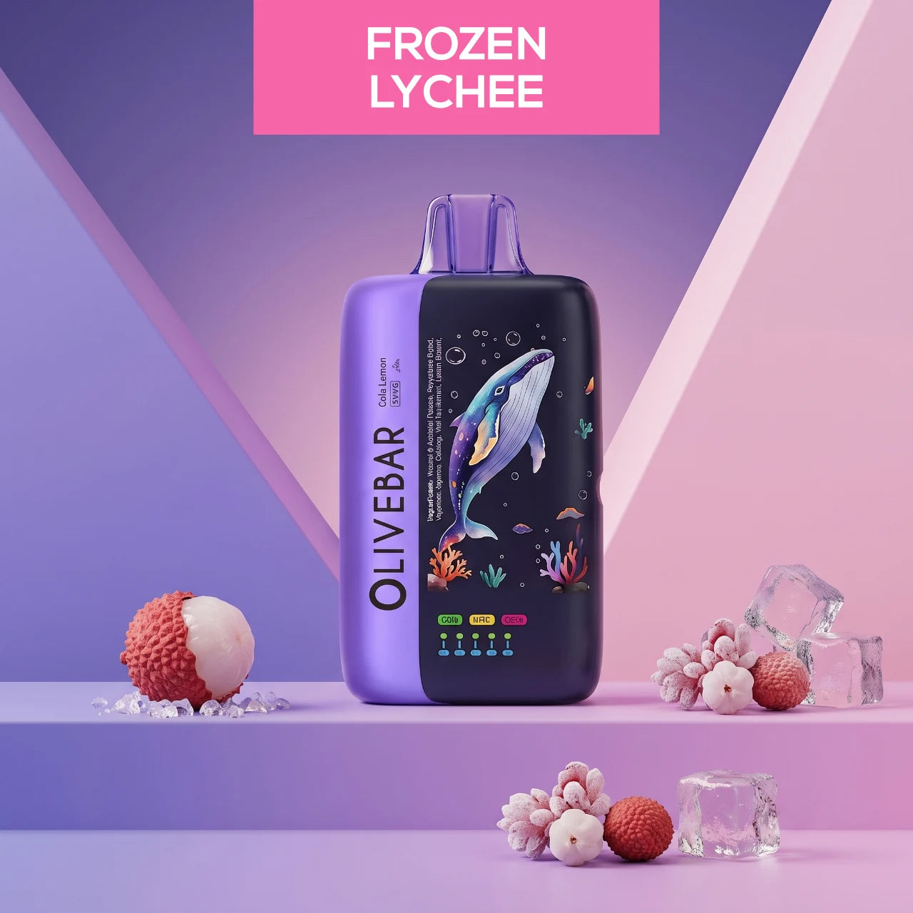 Olivebar Ocean 60000 disposable vape - Frozen Lychee Cola Lemon flavour