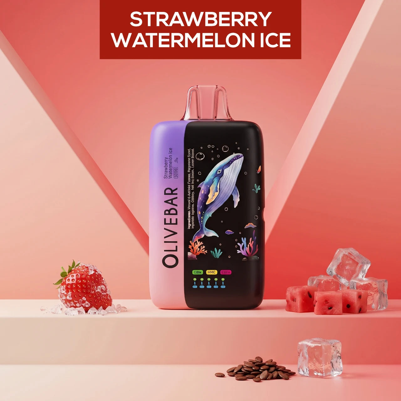 Olivebar Ocean 60000 disposable vape - Strawberry Watermelon Ice flavour