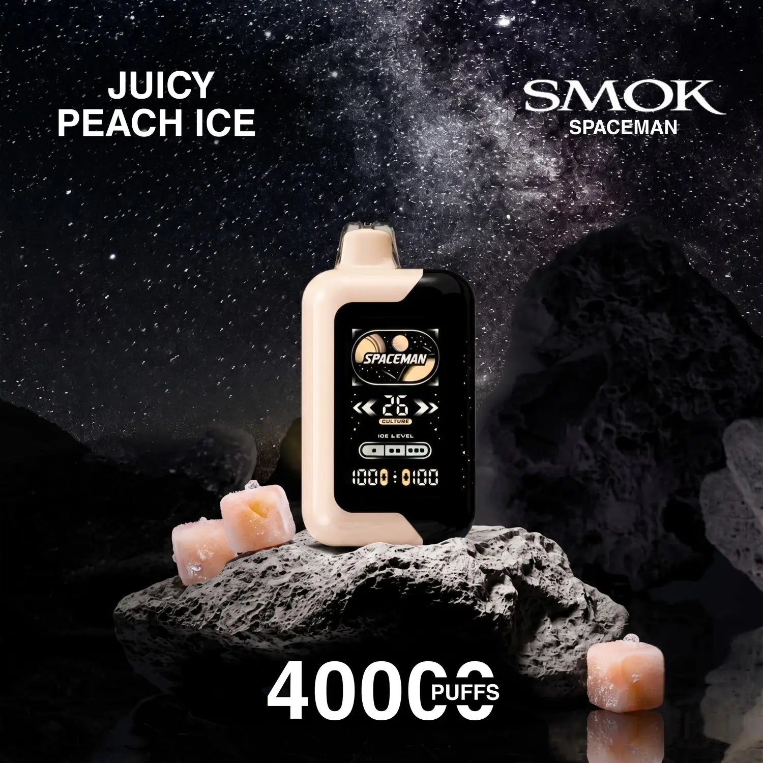 SMOK Spaceman Adjustable Ice Nic 40000 disposable vape - Juicy Peach Ice flavour