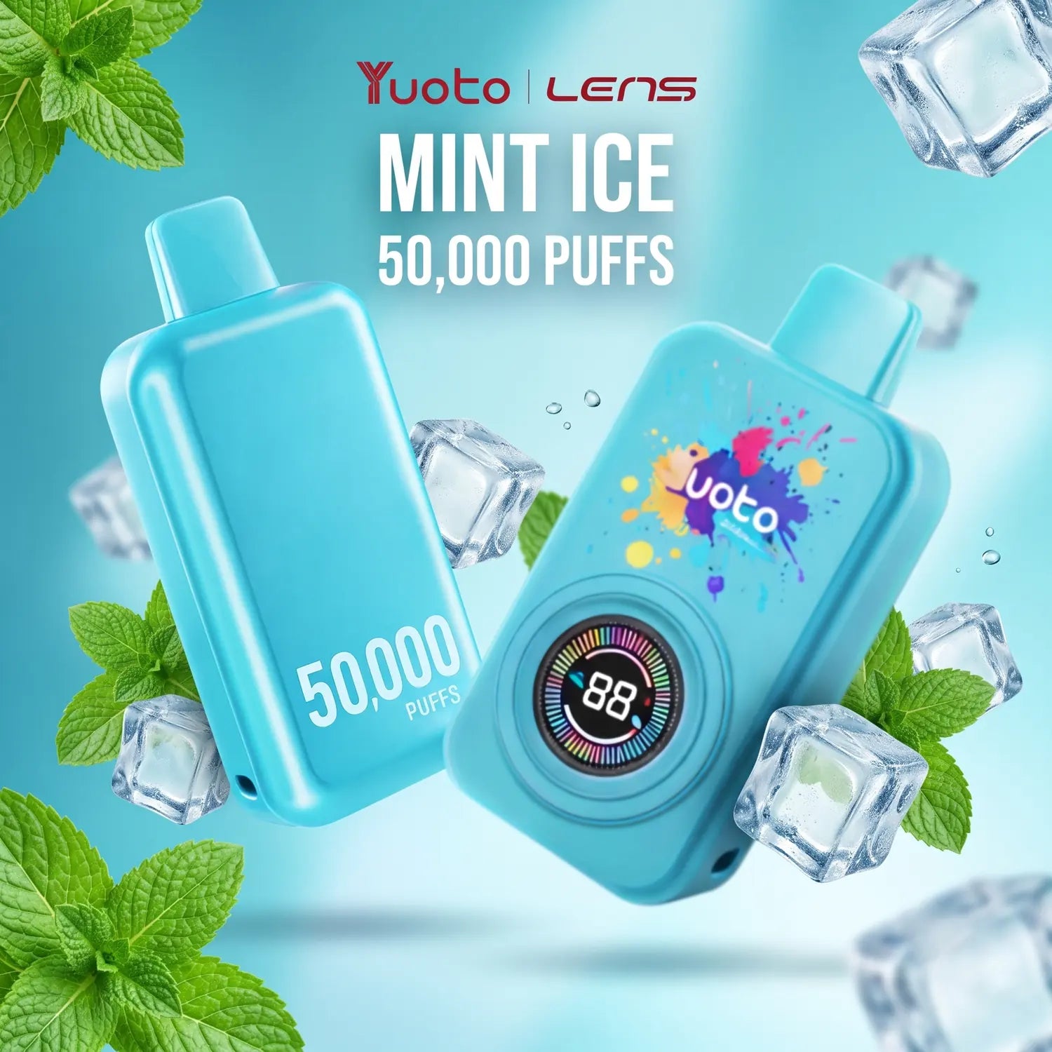 Yuoto Lens 50000 disposable vape - Mint Ice flavour